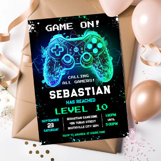 Invitación de cumpleaños para fiesta de jugador de