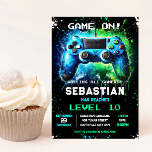 Invitación de cumpleaños para fiesta de jugador de