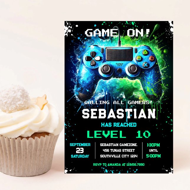 Invitación de cumpleaños para fiesta de jugador de (Subido por el creador)