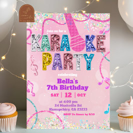 Invitación de cumpleaños para fiesta de karaoke co