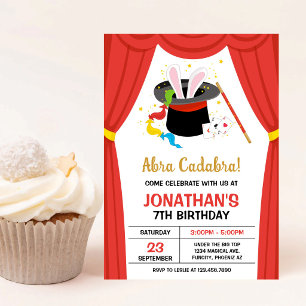 Invitación de cumpleaños para fiesta de mago de es