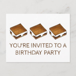 Invitación de cumpleaños para fiesta de malvavisco