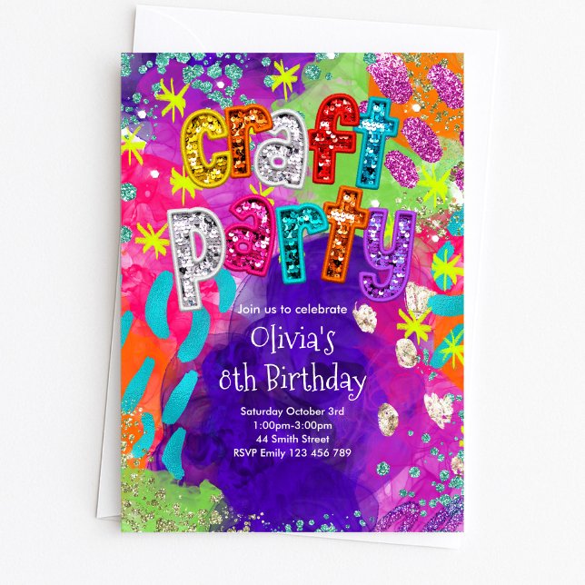 Invitación de cumpleaños para fiesta de manualidad (Subido por el creador)
