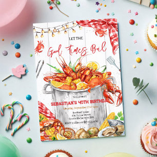 Invitación de cumpleaños para fiesta de mariscos c