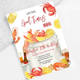 Invitación de cumpleaños para fiesta de mariscos c