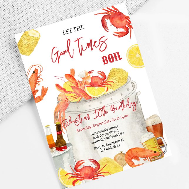 Invitación de cumpleaños para fiesta de mariscos c (Subido por el creador)