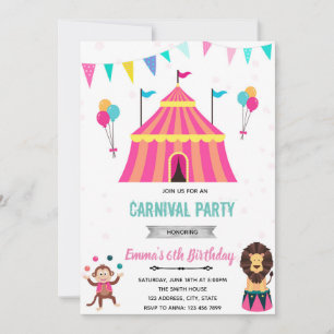 invitación de cumpleaños para fiesta de niña carna