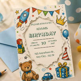 Invitación de cumpleaños para fiesta de niños