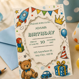 Invitación de cumpleaños para fiesta de niños