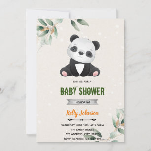 invitación de cumpleaños para fiesta de panda