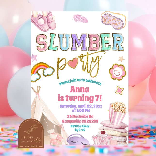 Invitación de cumpleaños para fiesta de parche de  (Subido por el creador)