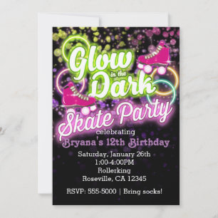 Invitación de cumpleaños para FIESTA DE PATINAJE c