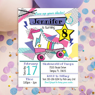 Invitación de cumpleaños para fiesta de patinaje R