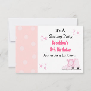 Invitación de cumpleaños para fiesta de patinaje r