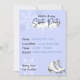 Invitación de cumpleaños para Fiesta de patinaje s