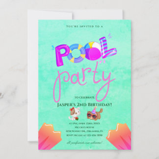 Invitación de cumpleaños para fiesta de perros en 