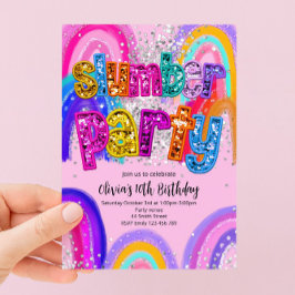 Invitación de cumpleaños para fiesta de pijamas