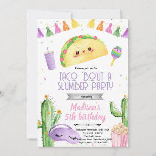 invitación de cumpleaños para fiesta de pijamas de