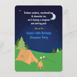 Invitación de cumpleaños para fiesta de pijamas de