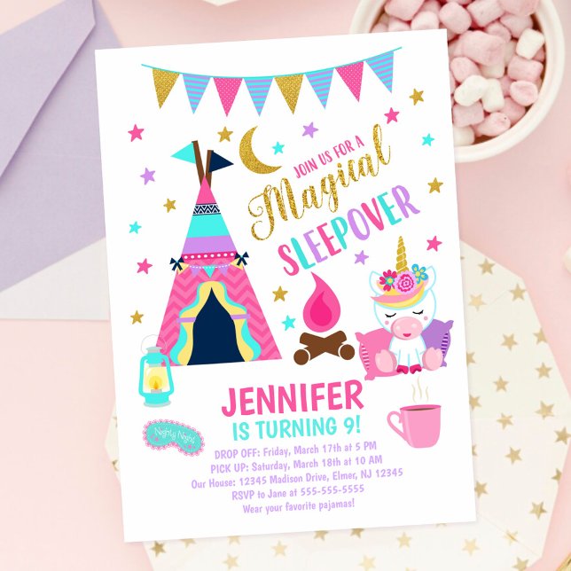 Invitación de cumpleaños para fiesta de pijamas de (Subido por el creador)