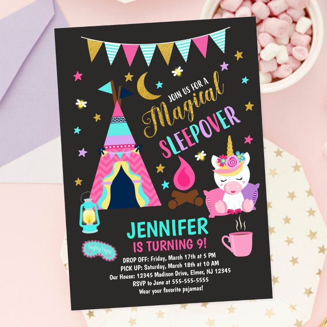 Invitación de cumpleaños para fiesta de pijamas de (Subido por el creador)