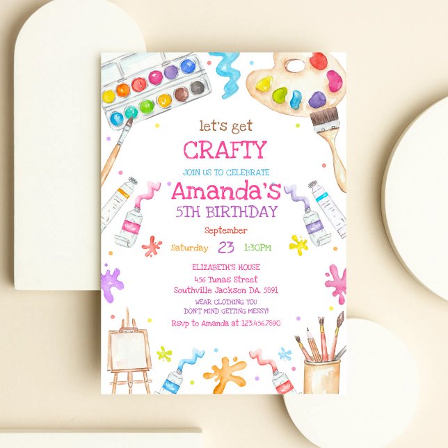 Invitación de cumpleaños para fiesta de pintura de (Subido por el creador)
