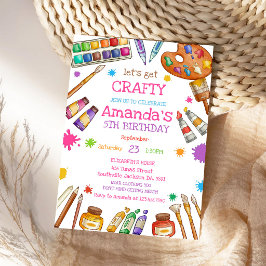 Invitación de cumpleaños para fiesta de pintura de