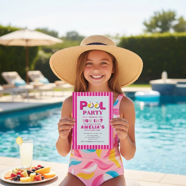 Invitación de cumpleaños para fiesta de piscina co (Subido por el creador)