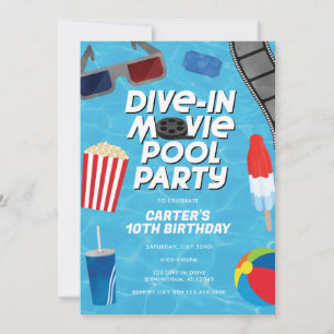 Invitación de cumpleaños para fiesta de piscina co
