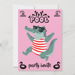 invitación de cumpleaños para fiesta de piscina de