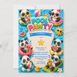 Invitación de cumpleaños para fiesta de piscina de