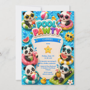 Invitación de cumpleaños para fiesta de piscina de