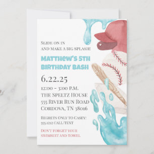 Invitación de cumpleaños para fiesta de piscina de