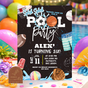 Invitación de cumpleaños para fiesta de piscina de