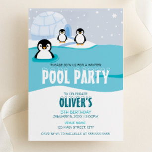 Invitación de cumpleaños para fiesta de piscina de