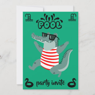 invitación de cumpleaños para fiesta de piscina de