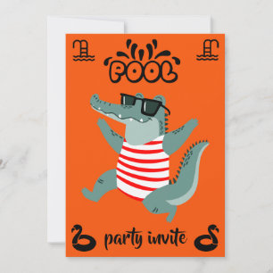 invitación de cumpleaños para fiesta de piscina de