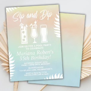 Invitación de cumpleaños para fiesta de piscina Si