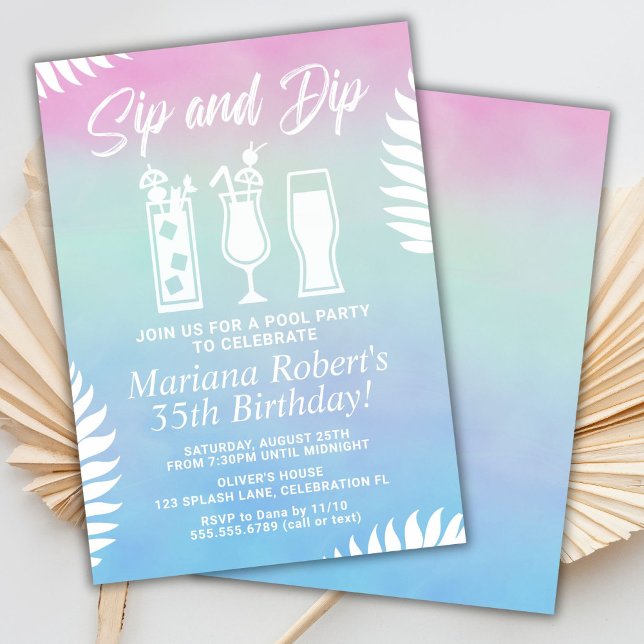 Invitación de cumpleaños para fiesta de piscina Si (Subido por el creador)
