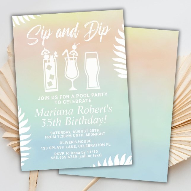 Invitación de cumpleaños para fiesta de piscina Si (Subido por el creador)