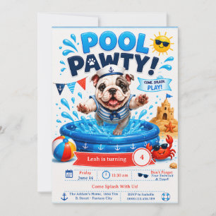 Invitación de cumpleaños para fiesta de piscina Sp