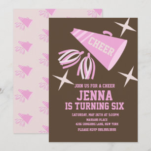 Invitación de cumpleaños para fiesta de porristas