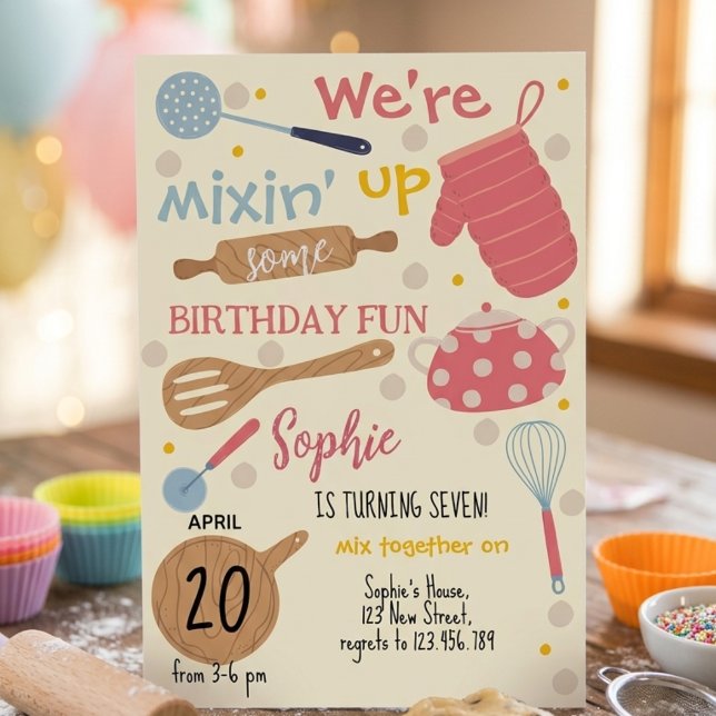 Invitación de cumpleaños para fiesta de repostería (Subido por el creador)