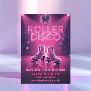 Invitación de cumpleaños para fiesta de roller dis