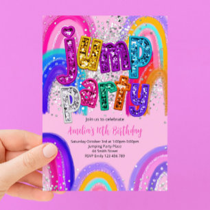 Invitación de Cumpleaños para Fiesta de Saltos par
