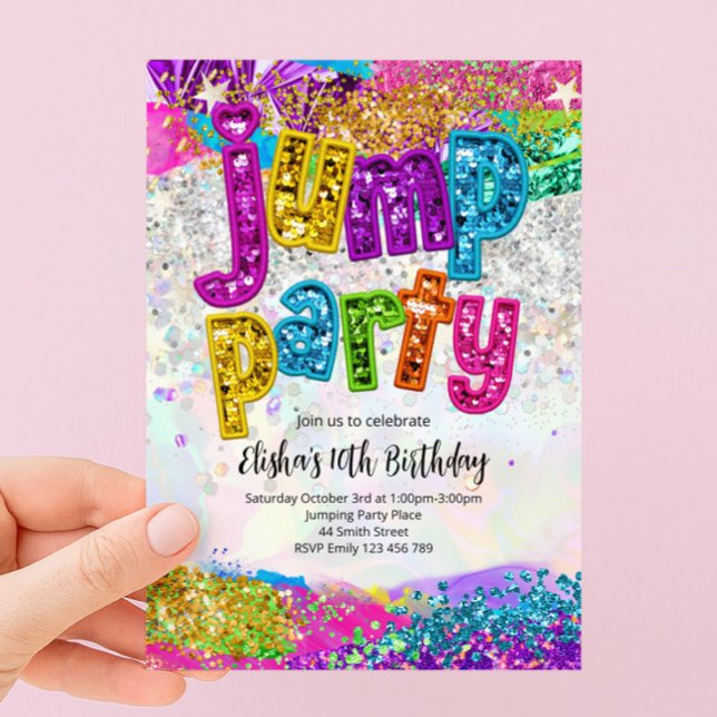 Invitación de Cumpleaños para Fiesta de Saltos par (Subido por el creador)