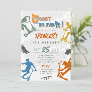 Invitación de cumpleaños para fiesta de scooter ac