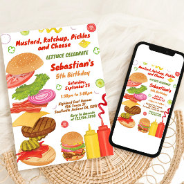 Invitación de cumpleaños para fiesta de snacks de 