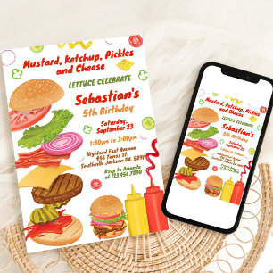 Invitación de cumpleaños para fiesta de snacks de 