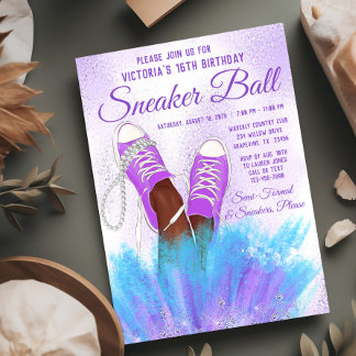 Invitación de cumpleaños para fiesta de Sneaker Ba